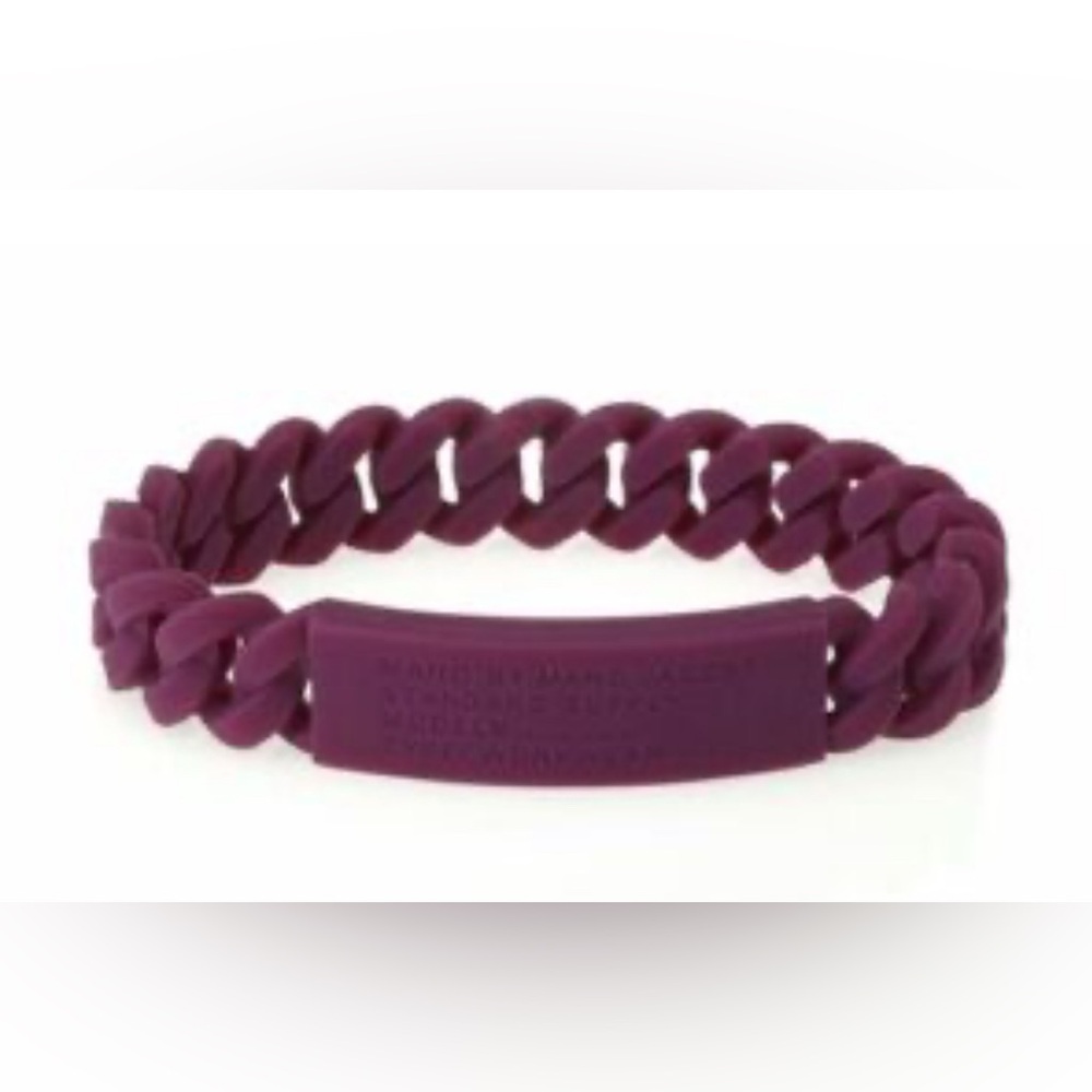 Marc by Marc Jacobs NWT Silicone Plum ID Link Chain Bracelet.